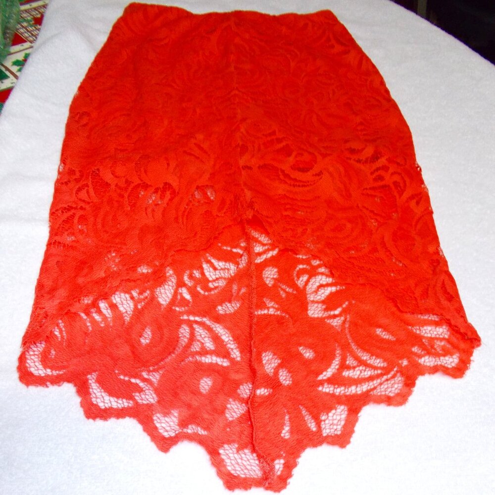 H&M Orange high-low lace skirt in XS
